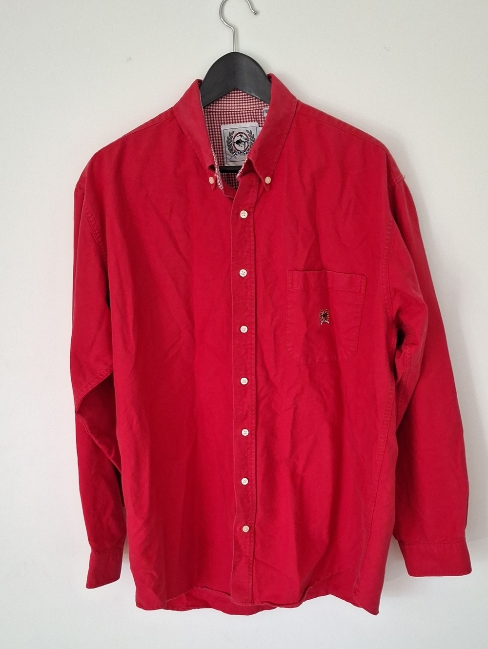 Cinch Men's Red Button-Down Western Rodeo Shirt with Chest Pocket Sz L